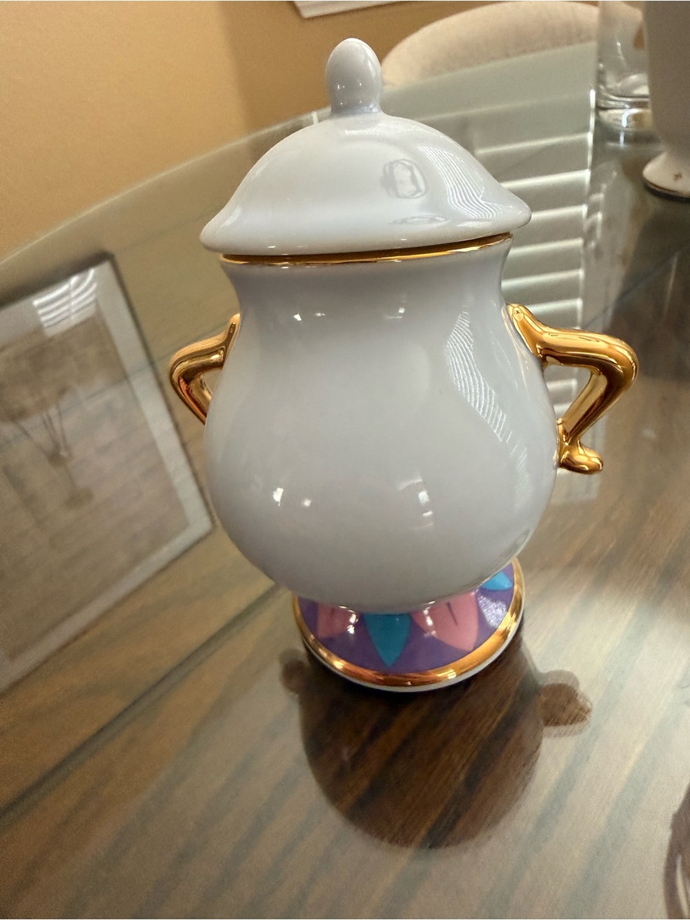 Disney Tokyo beauty and the beast Lidded Sugar Jar
